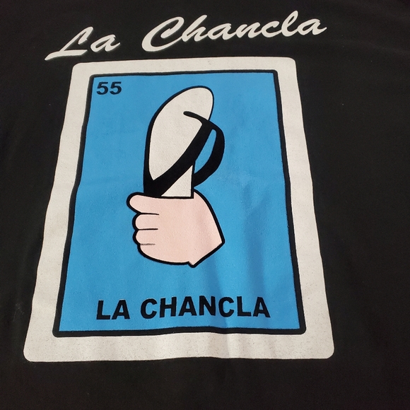 La Chancla Xxl Unisex 100% Cotton Mexican Tshirt - Picture 3 of 5